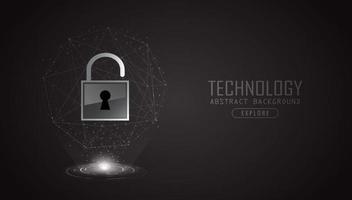 modern Cybersäkerhet teknologi bakgrund med hänglås vektor