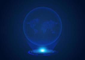 blauer moderner holografischer Globus vektor