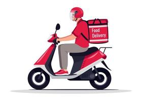 Urban Food Delivery Semi Flat RGB Farbvektor Illustration vektor