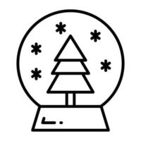 Schneekugel-Glyphe-Symbol isoliert auf weißem Hintergrund vektor