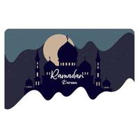 Ramadan Kareem-Grußkarten. muslimischer hintergrund. Moschee und Mond vektor