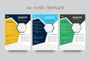 modernes und kreatives Design-Set für Flyer-Vorlagen für Firmenkunden vektor