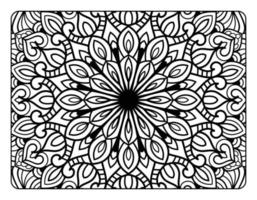 Erwachsenen-Mandala-Malseite zum Entspannen, Malseite für Erwachsene, Malbuchseite mit floralem Mandala-Muster Kunst vektor
