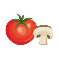 färsk tomat med svampgrönsaker vektor