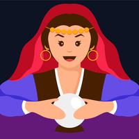 Fortune teller platt illustration vektor