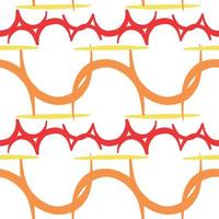 vektor sömlösa mönster, textur bakgrund. handritade, röda, orange, gula, vita färger.