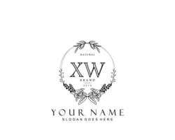 anfängliches xw-schönheitsmonogramm und elegantes logo-design, handschriftliches logo der ersten unterschrift, hochzeit, mode, blumen und botanik mit kreativer vorlage. vektor