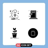 Stock Vector Icon Pack mit 4 Zeilenzeichen und Symbolen für die Dekoration Abenteuer Hari Raya Evakuierung Mario editierbare Vektordesign-Elemente