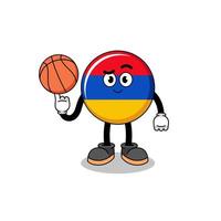 armenia flagga illustration som en basketboll spelare vektor