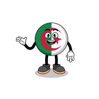 Algerien-Flaggenkarikatur mit willkommener Pose vektor