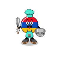 illustration der armenischen flagge als bäckerkoch vektor