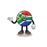südafrika-flaggenkarikatur mit willkommenshaltung vektor