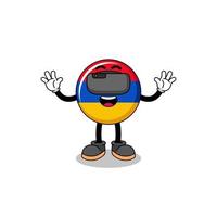 illustration der armenischen flagge mit einem vr-headset vektor