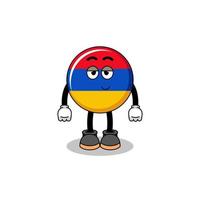Armenien-Flagge Cartoon-Paar mit schüchterner Pose vektor