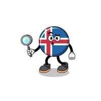 maskottchen der isländischen flagge suchen vektor
