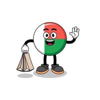 Karikatur von Madagaskar-Flaggeneinkauf vektor