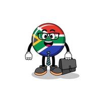 südafrika-flaggenmaskottchen als geschäftsmann vektor