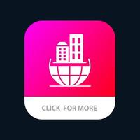 globales organisationsarchitekturgeschäft nachhaltige mobile app-schaltfläche android- und ios-glyphenversion vektor