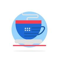 Tee Tasse Kaffee USA abstrakte Kreis Hintergrund flache Farbe Symbol vektor