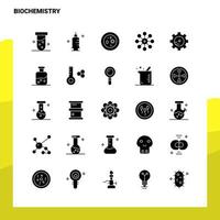25 Biochemie-Icon-Set solide Glyphen-Icon-Vektor-Illustrationsvorlage für Web- und mobile Ideen für Unternehmen vektor