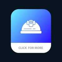 Helmingenieur Hochbau Mobile App Schaltfläche Android und iOS Glyph-Version vektor