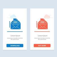 post meddelande fax brev blå och röd ladda ner och köpa nu webb widget kort mall vektor