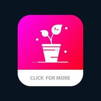 blad ekologi vår natur mobil app knapp android och ios glyf version vektor