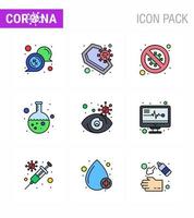 25 coronavirus nödsituation iconset blå design sådan som labb testa skalle signal- Nej viral coronavirus 2019 nov sjukdom vektor design element