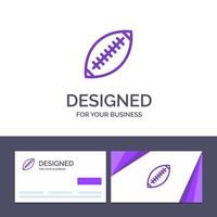kreative visitenkarte und logo-vorlage afl australien fußball rugby rugby ball sport sydney vektorillustration vektor