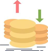Münzen finanzieren Kapital Goldeinkommen flacher Farbsymbolvektor vektor