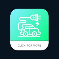 automobiltechnik elektroauto elektrofahrzeug mobile app button android und ios line version vektor