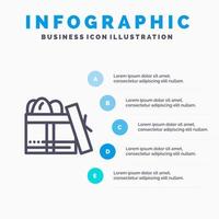 Geschenkbox Geburtstagstag Liniensymbol mit 5 Schritten Präsentation Infografiken Hintergrund vektor