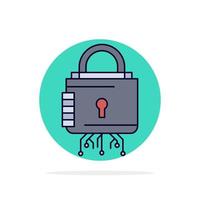 Sicherheit Cyber Lock Schutz sicherer flacher Farbsymbolvektor vektor