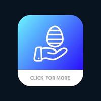 hand ägg påsk natur mobil app knapp android och ios linje version vektor