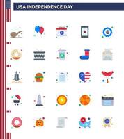 4:e juli USA Lycklig oberoende dag ikon symboler grupp av 25 modern flats av firande amerikan kalender irland telefon redigerbar USA dag vektor design element