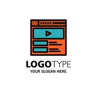 Video-Video-Player-Web-Website-Business-Logo-Vorlage flache Farbe vektor