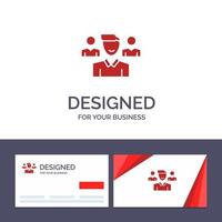 kreativ företag kort och logotyp mall team användare chef trupp vektor illustration