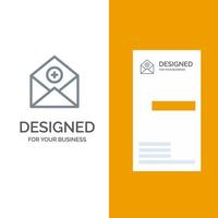 Hinzufügen von Addmail-Kommunikation E-Mail-Post graues Logo-Design und Visitenkartenvorlage vektor