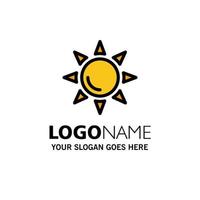 Strand glänzende Sonne Business Logo Vorlage flache Farbe vektor