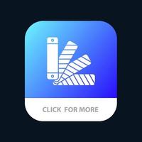 Färg lastpall pantone swatch mobil app knapp android och ios glyf version vektor
