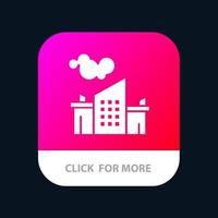 Fabrikindustrie Landschaftsverschmutzung mobile App-Schaltfläche Android- und iOS-Glyphenversion vektor
