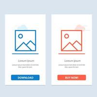 Twitter Bild Bild blau und rot herunterladen und jetzt kaufen Web-Widget-Kartenvorlage vektor