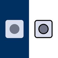 App-Browser maximieren Symbole flach und mit Linie gefüllt Icon Set Vektor blauer Hintergrund