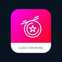 Star Medal Mobile App Button Android- und iOS-Line-Version vektor