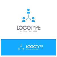 strukturera företag samarbete grupp hierarki människor team blå fast logotyp med plats för Tagline vektor