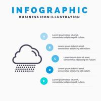 moln regn kanada linje ikon med 5 steg presentation infographics bakgrund vektor