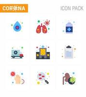 covid19 Corona-Virus-Kontaminationsprävention blaues Symbol 25 Pack wie Klinik-Gesundheitspflege-Handtransportwagen virales Coronavirus 2019nov-Krankheitsvektor-Designelemente vektor