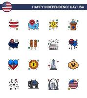 16 kreativ USA ikoner modern oberoende tecken och 4:e juli symboler av Karta tecken bricka skede USA redigerbar USA dag vektor design element