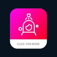Frau Dusche waschen Reinigung mobile App-Taste Android- und iOS-Linienversion vektor