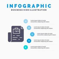 dokumentera jobb fil väska fast ikon infographics 5 steg presentation bakgrund vektor